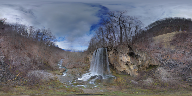 Winter Paint Bank Waterfall Day