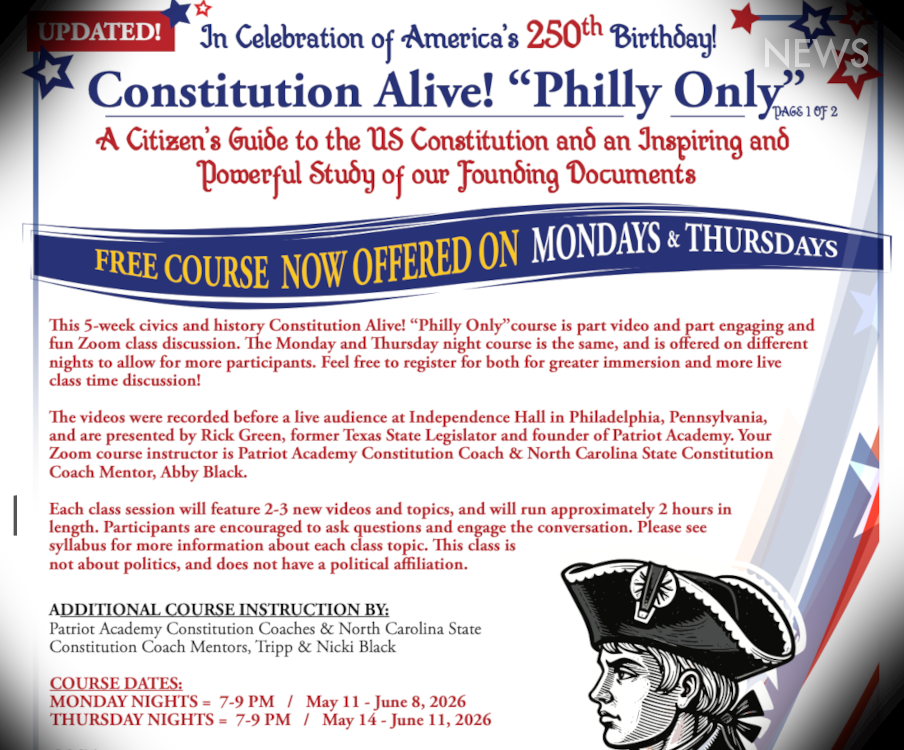 I'm Hosting Two Constitution Classes over Zoom