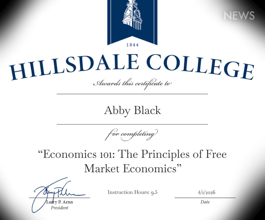 I Completed Hillsdale College's Course on Economics 101: The Principles of the Free Market Enterprise