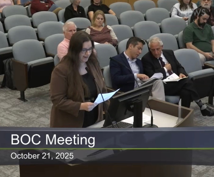 I spoke at my town Board of Commissioners meeting